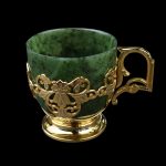 Jade mug with gold