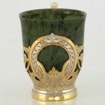 Jade mug on a gold base