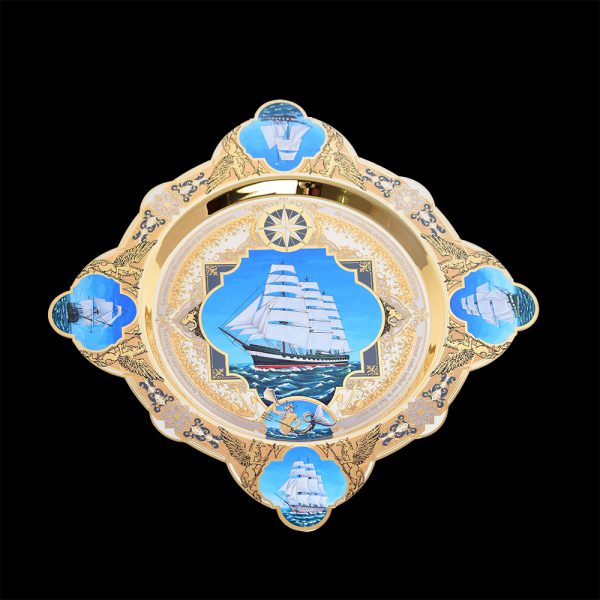 Exclusive business gift - an exclusive dish on the marine theme