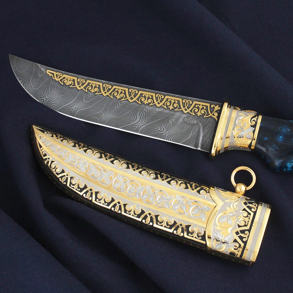 Blade of a knife from Russian Damascus