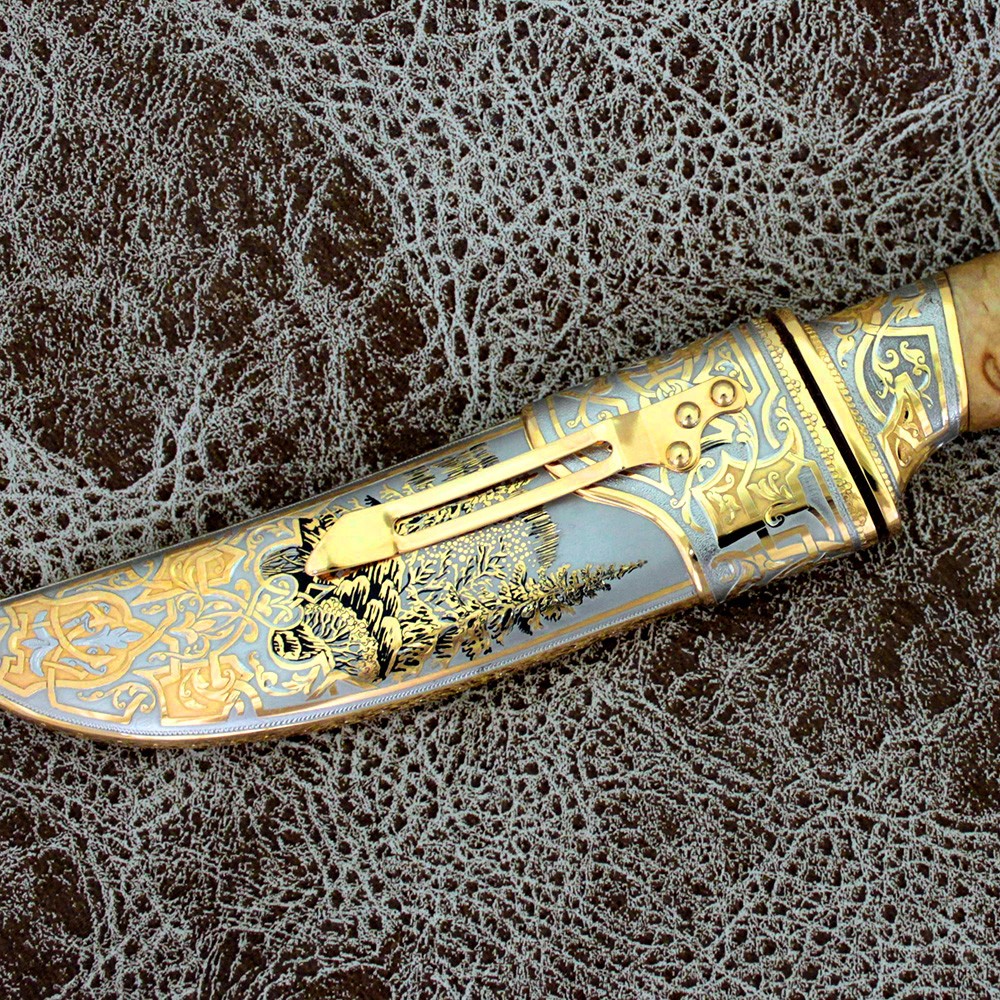 Decorated knife sheath with clip
