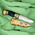 هدية سكين عربي بشفرة فولاذية حديثة وغمد ذهبي