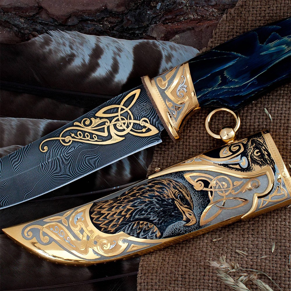 Handmade scabbard with an eagle