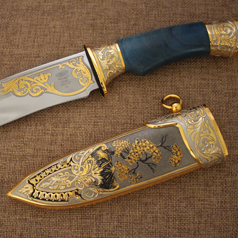 Handmade knife made in the classical style of the Zlatoust gunsmiths