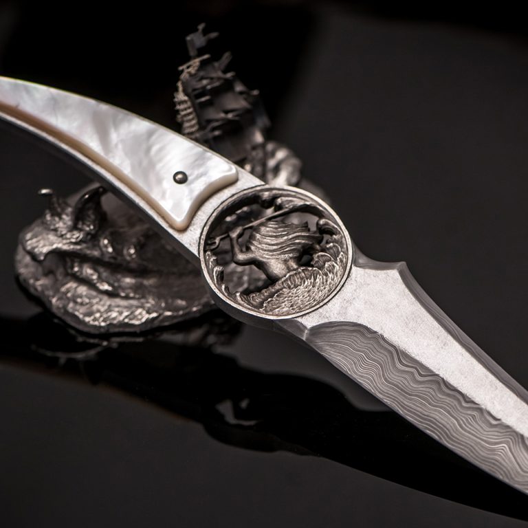Knife with stand Poseidon Pegasus Leaders