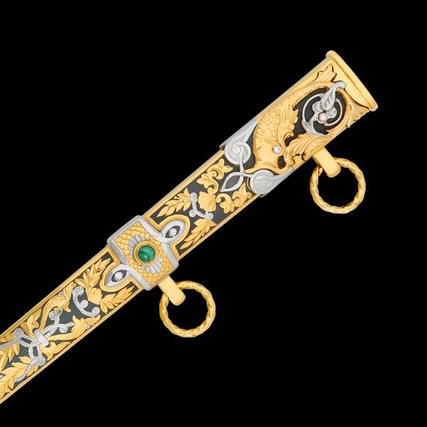 God’s sheath decorated with gold and green malachite