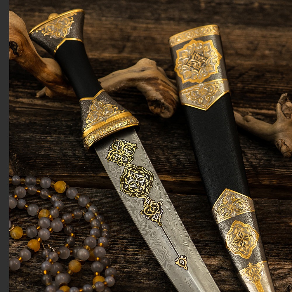 Decorative arabic dagger with luxurious engraving and oriental ornaments.