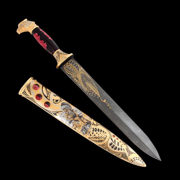 Dagger - Native American. Gift dagger decorated in the style of the Indians. Handmade Russian gunsmiths