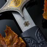 Zulfikar arabic sword with sheath of damascus steel blade