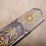 Exclusive sheath of the arabic sword. Fine handmade. The scabbard is plated with precious metal of platinum group and gold