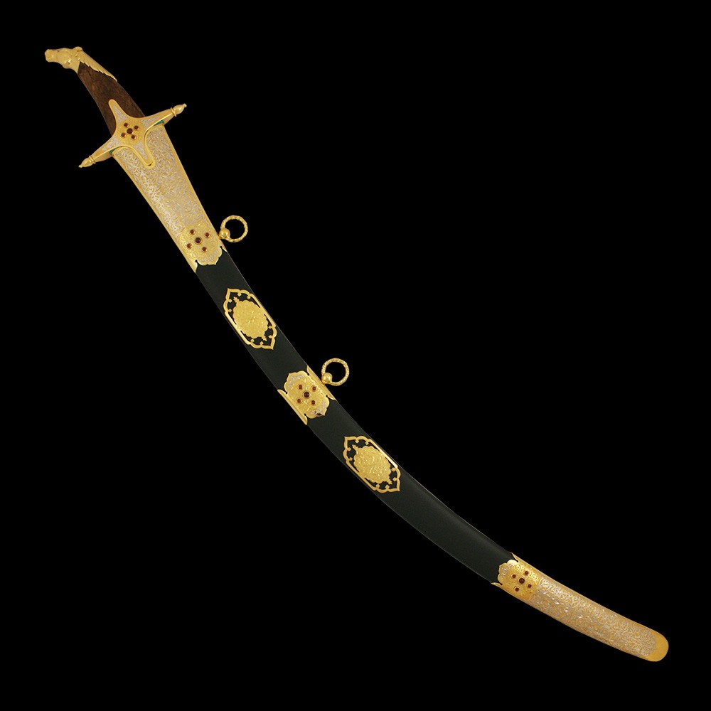 Gift handmade arabic sword in scabbard. The work of Russian gunsmiths from Zlatoust