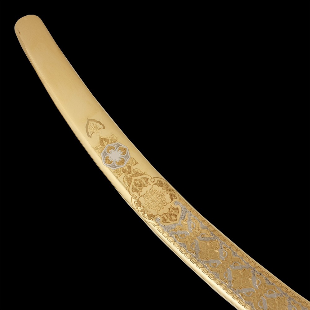 Golden scabbard of a presidential saber.