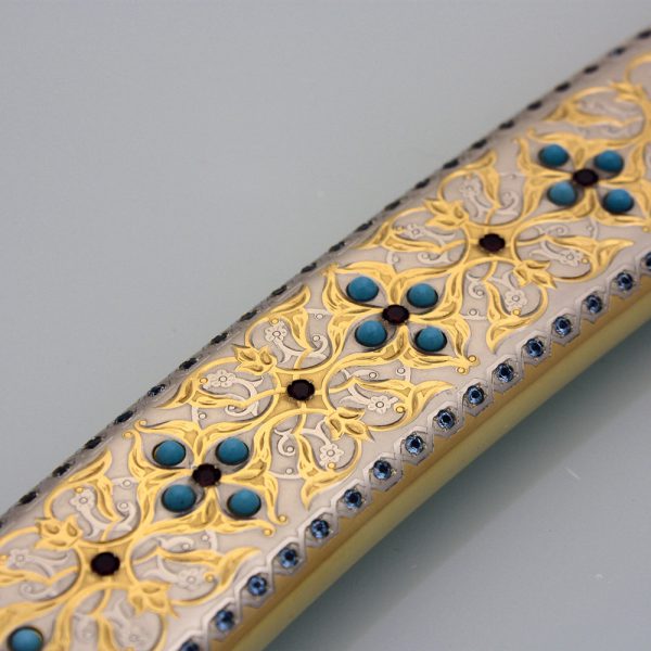 Scabbard of arabic sword decorated with gold and silver