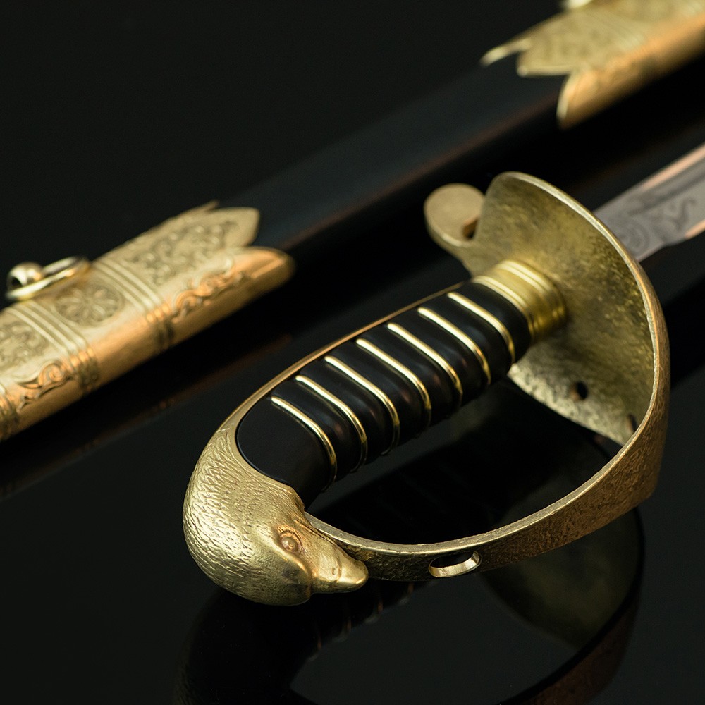 Decorated handle of a souvenir sword.