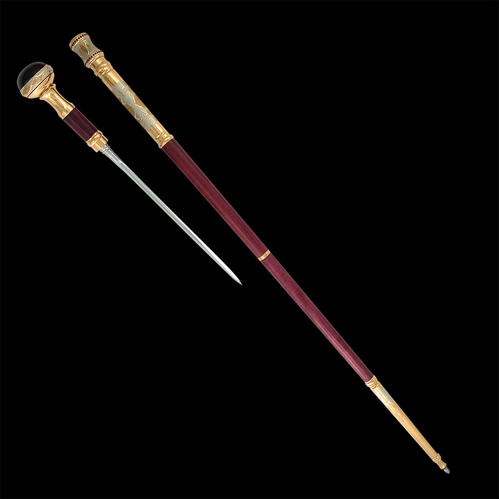 Handmade wooden cane with stylet
