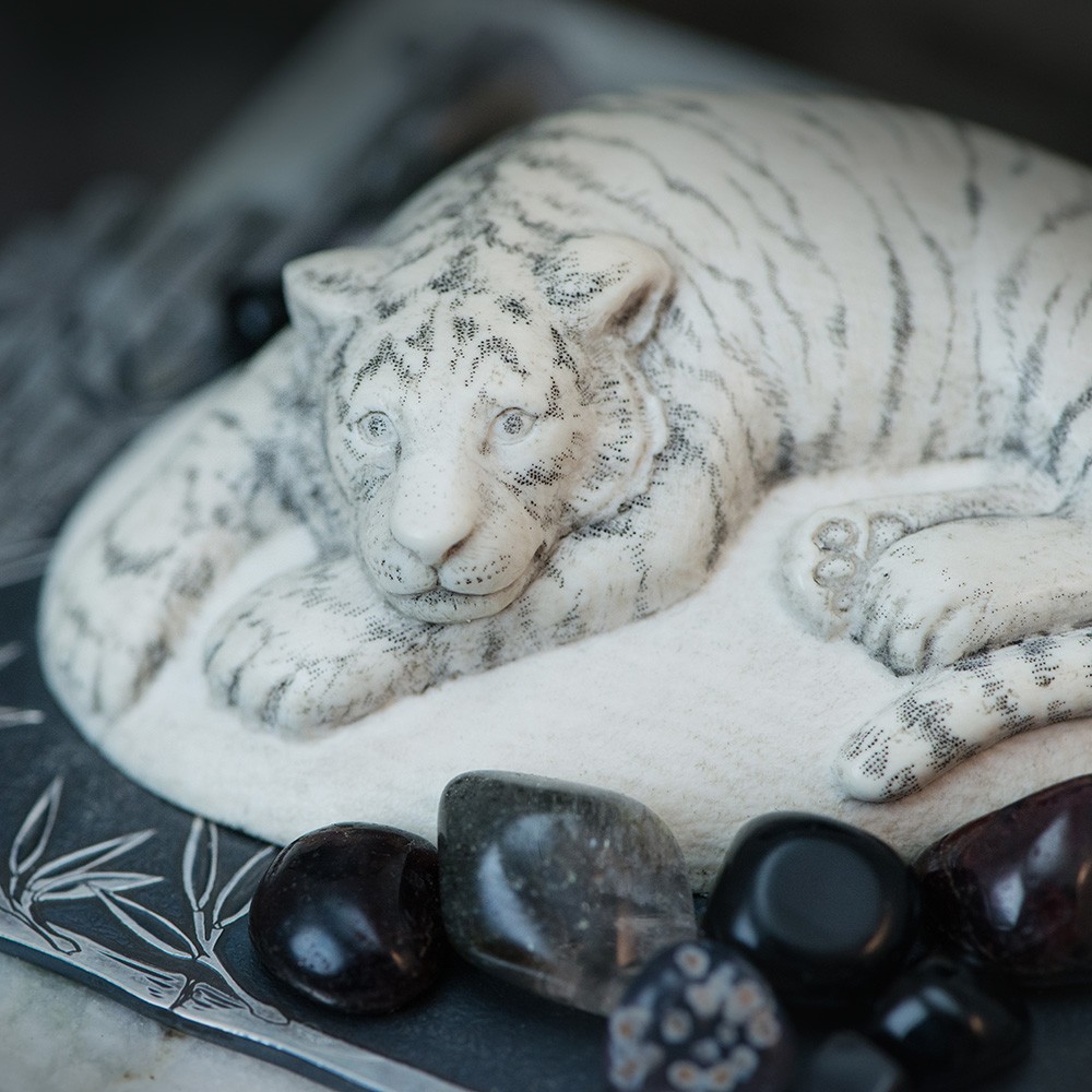 White tiger carved from bone