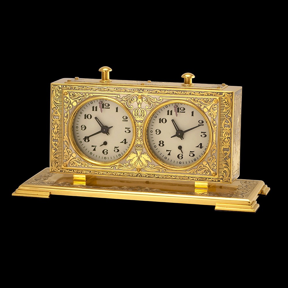 Handmade Golden Chess Clock