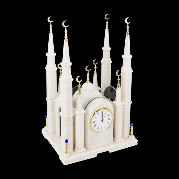 A large stone mosque made of white marble. An exclusive piece of jewelry of interest to your study or home. Emphasize commitment to faith and create a place of power.