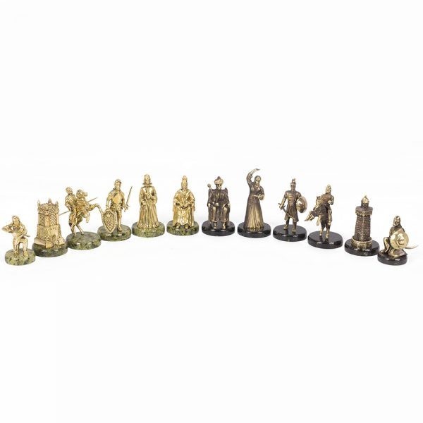 Turkish chess pieces. Tinted antique.