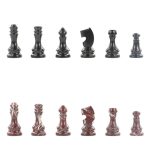 قطع شطرنج قابلة للتحصيل مصنوعة من الحجر الطبيعي. أعمال منحوتة للسادة زلاتوست.