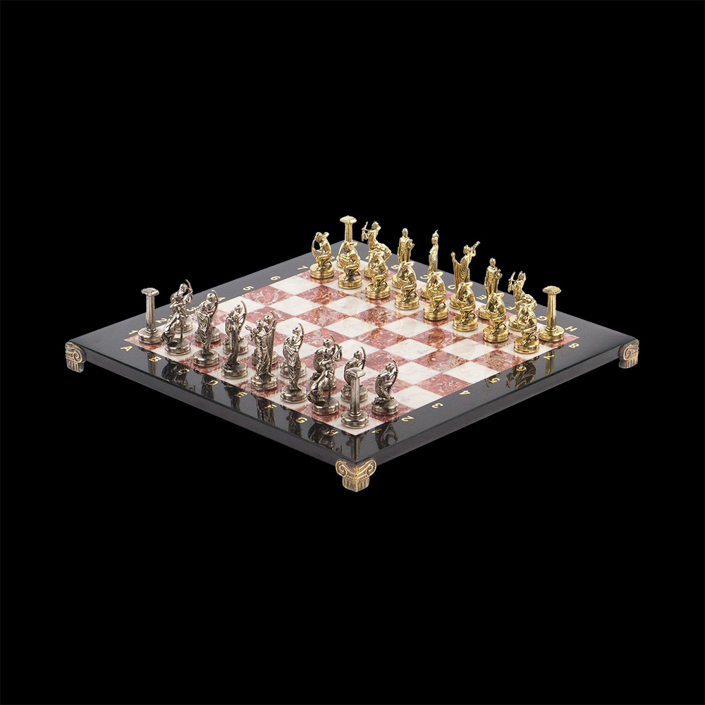 Stone chess with greek pieces. Chess is a great gift option for a business person