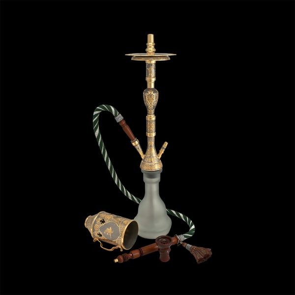 Hookah handmade with the image of a horse and a Falcon.