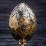 Easter egg decorated with manual engraving over the entire surface