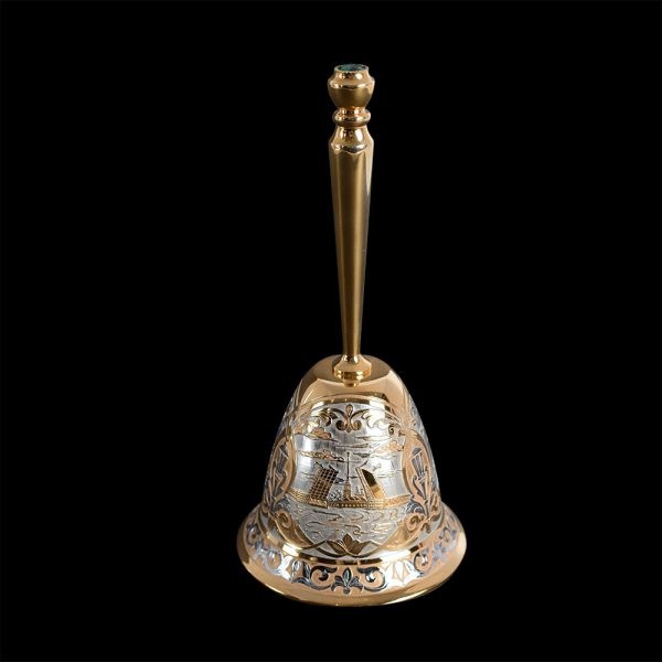 Engraved bell with gold plating