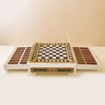 Chess made of natural stone and wood