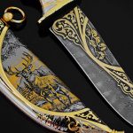 decorated knife on the scabbard