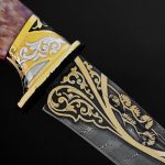 knife blade with gold