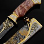 decorated knife on the scabbard