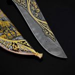 Damascus steel knife blade