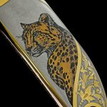 drawing of a leopard on a scabbard