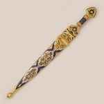 Dagger decorated with gold, cubic zirkonia and enamel