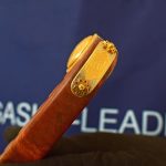 wood handle with gold plating