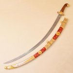 luxury sword with golden/red scabbard