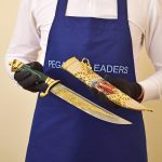 gold knife with the image of a sheikh buy in stock in Dubai